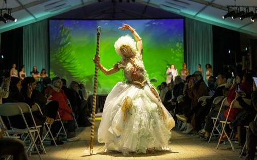 Student fashion show featuring engineered wearable design at Harvard SEAS